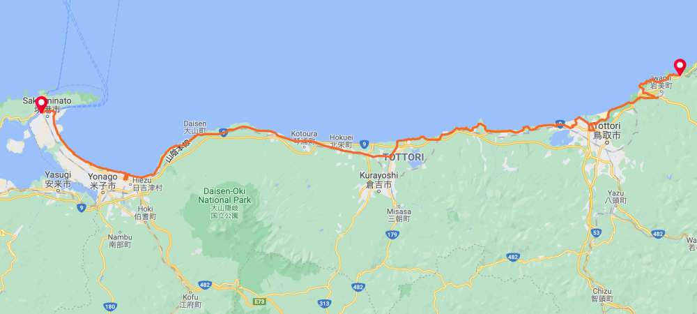 เส้นทางทตโตริ อุมินามิ โร้ด (Tottori Uminami Road)