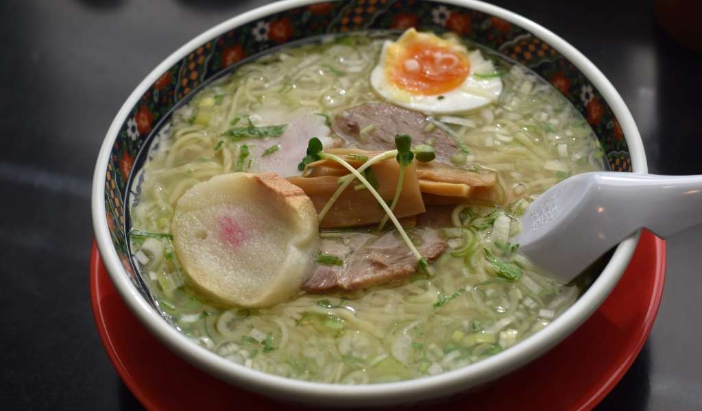 Shio ramen in a bowl