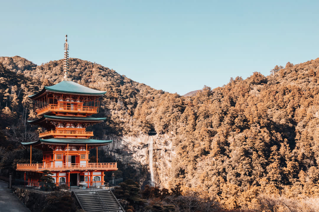 Nachi Taisha Shrine in Wakayama Prefecture. Part of the Kumano Kodo and is also one of the 3 main shrines of the pilgrimage.