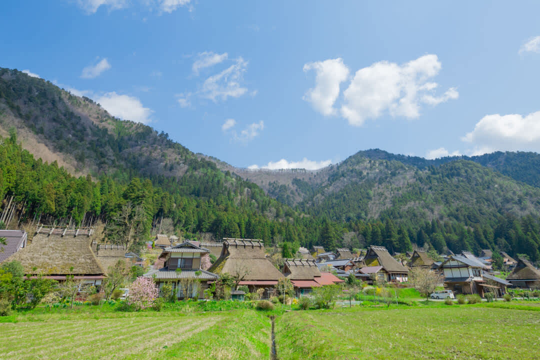 Traditional thatched-roof farmhouses in Miyama, Kyoto