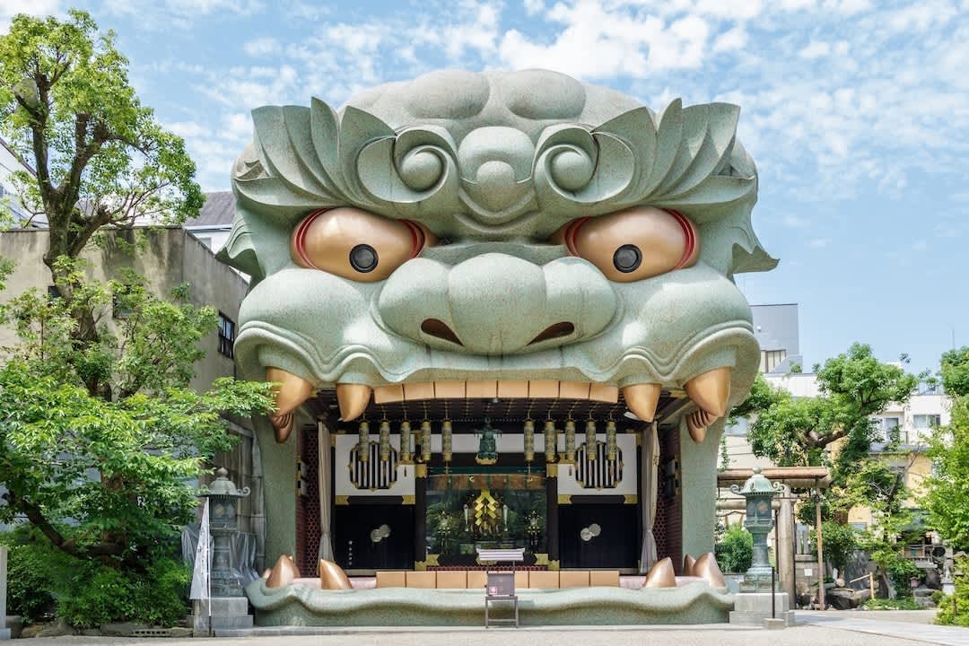 Shishiden (Lion hall) of Namba Yasaka Jinja Shrine in Osaka.