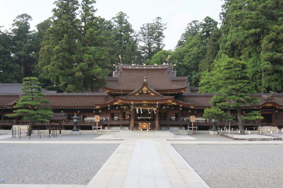 A longshot of Taga Taisha Shrine, a Shinto shrine in Taga Town, Shiga Prefecture