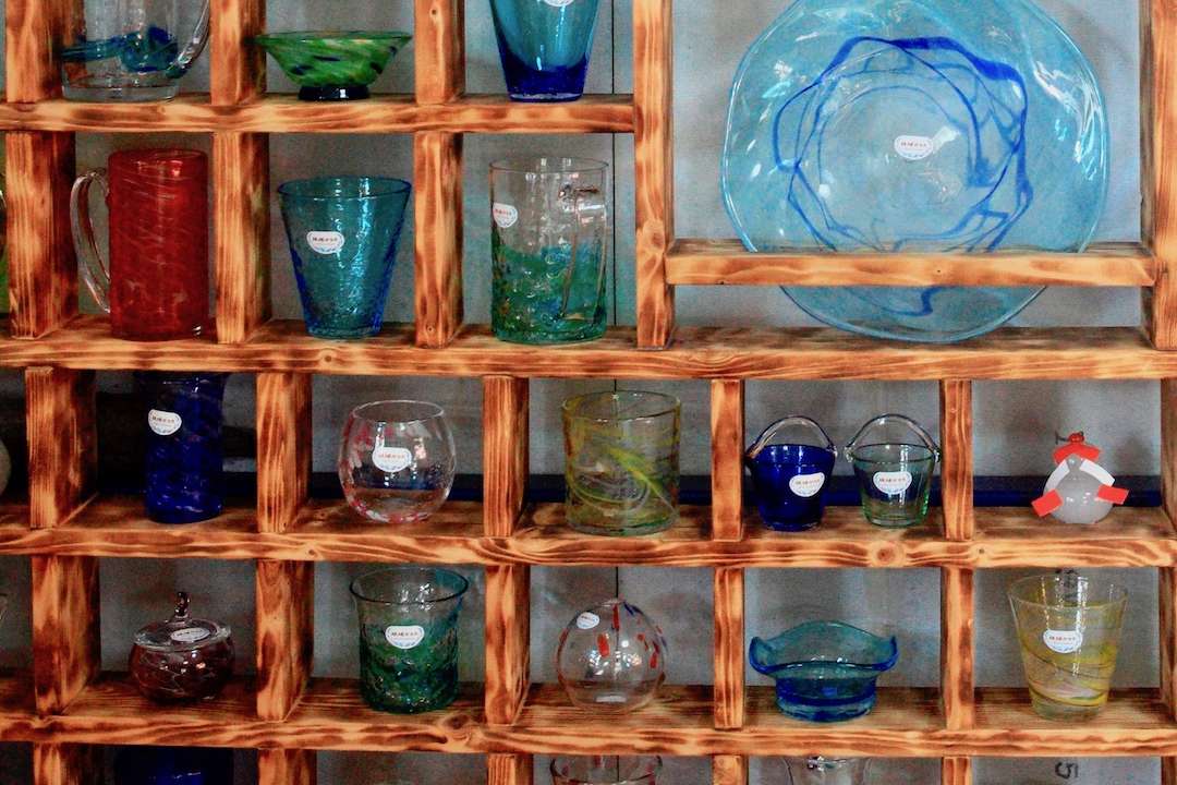 Ryukyu glassware in Okinawa Prefecture.