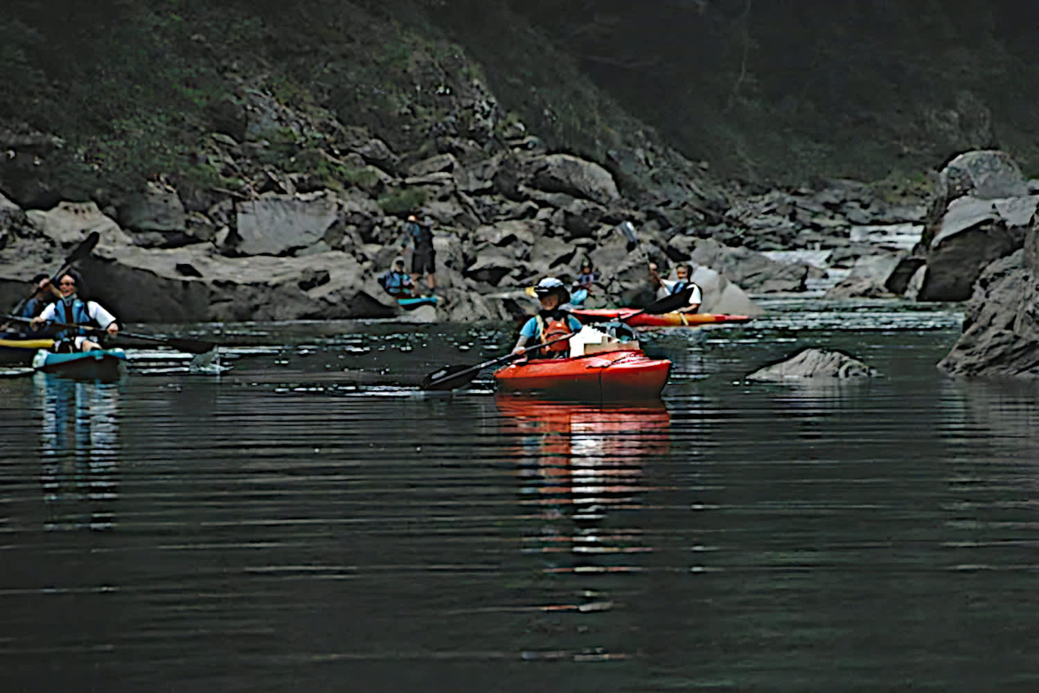 sortie en kayak sur la rivière Kurio à Yakushima au Japon
