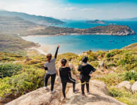 Group of tourists admiring nature