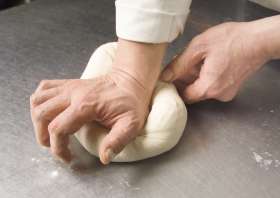 rolled out the wheat flour, water, and salt