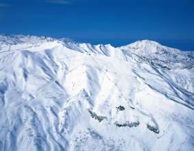 Snowy mountains in Joshinetsu National Park