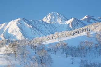 Snowy mountains in Joshinetsu National Park
