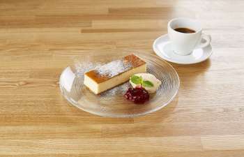 a plate of food served at the cafe at fukuda art museum