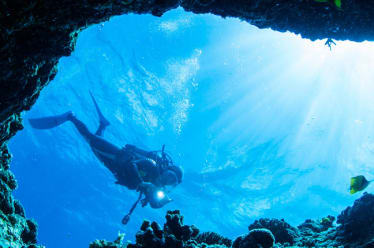 Diving to the Blue Cave