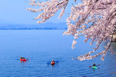 Kayaking at Lake Biwa