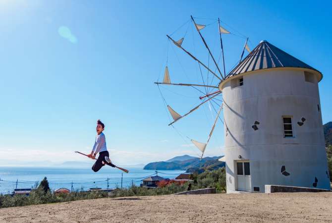 replica of a Greek windmill