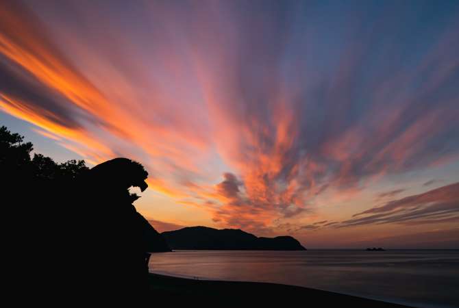 Lion Rock roars at the sunset.