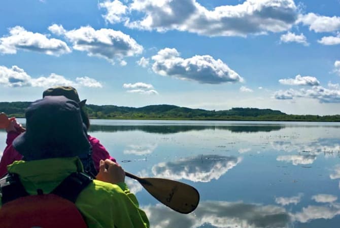 Canoeing in the Kushiro Marshland