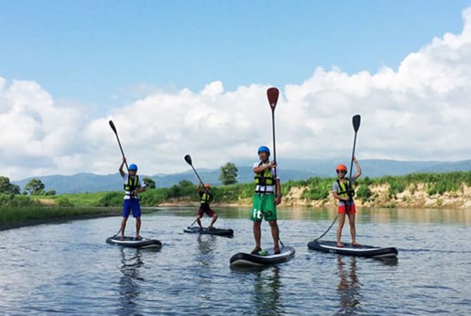 Stand-Up Paddleboarding on Shinano River