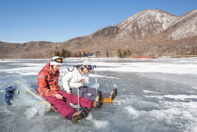 Ice Fishing on Mt. Akagi's Onuma Lake