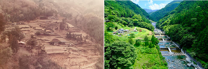 The Iya community in 1973. Photo credit: Alex Kerr (left) Iya today. (right)