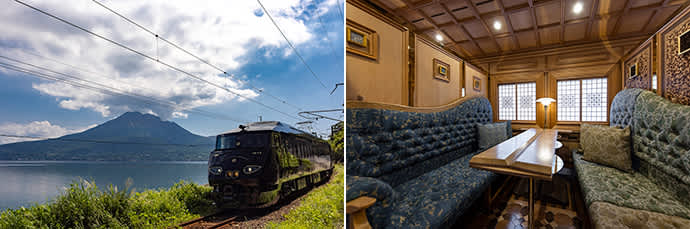 The train travels a total of 1198 kilometers (744 miles). The private compartments feature luxurious interiors.