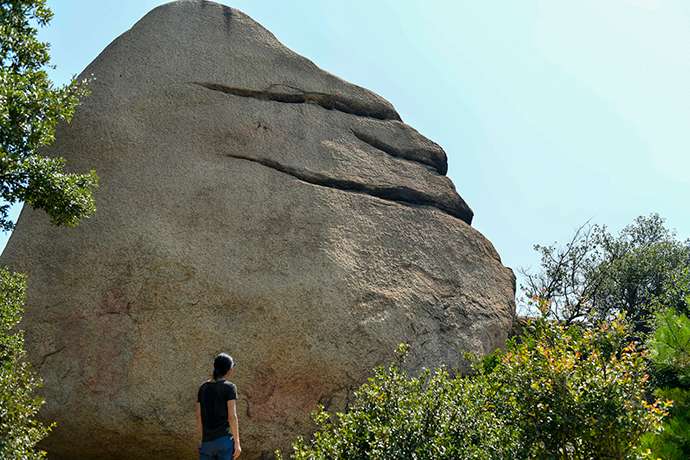 The “smiling rock” at Mt. Ojigatake. Rocks shaped like a sheep and a dog can be found on the mountainside.