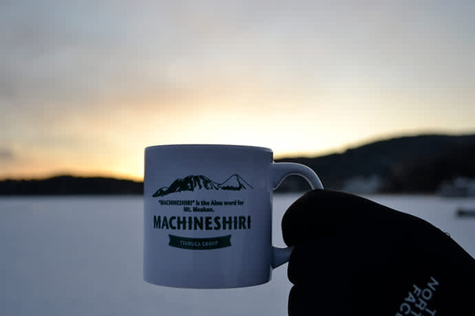 Drinking coffee on a frozen lake is a memorable winter experience.