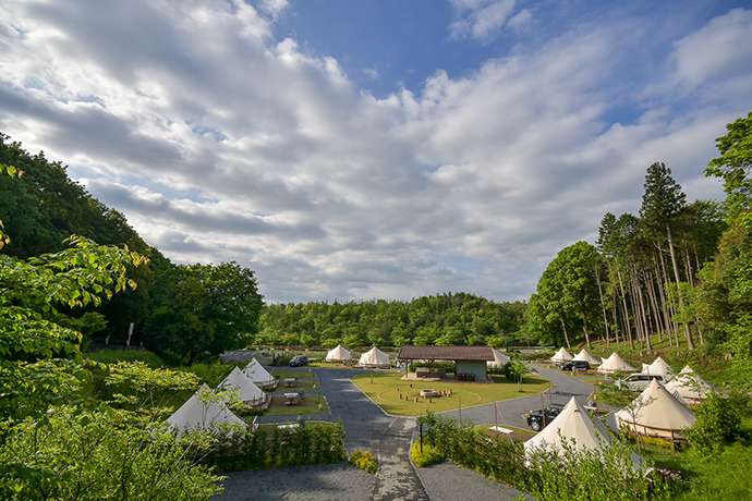 The glamping site at Twin Ring Motegi