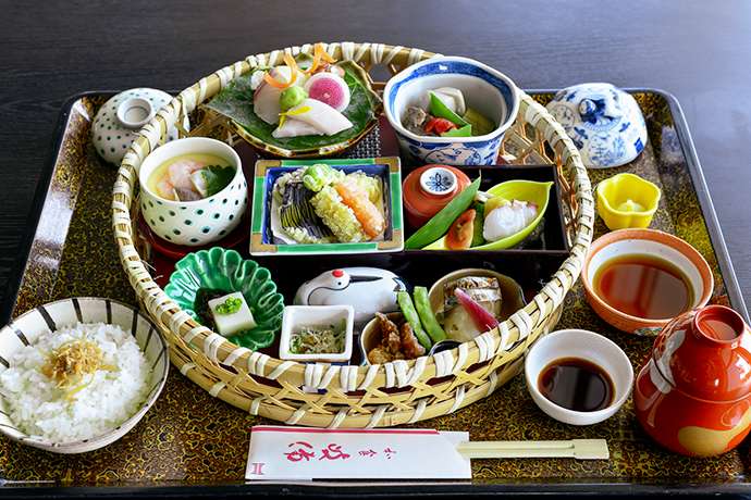 Lunch at Kibi is a vibrant affair. This seasonal assortment includes butterfish sashimi, a rare delicacy.