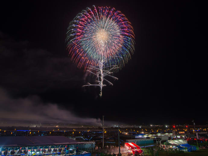 Firework artisans show their creations at the Omagari Fireworks Festival.