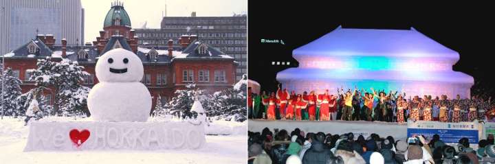 Snow festivals peroid in Hokkaido