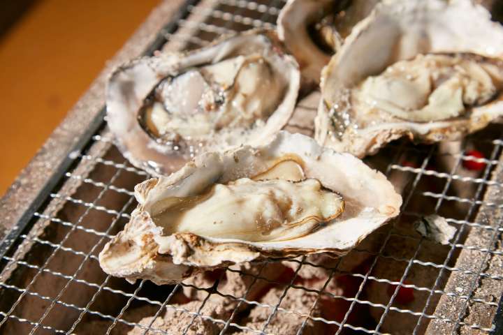 oysters grilled in Hiroshima