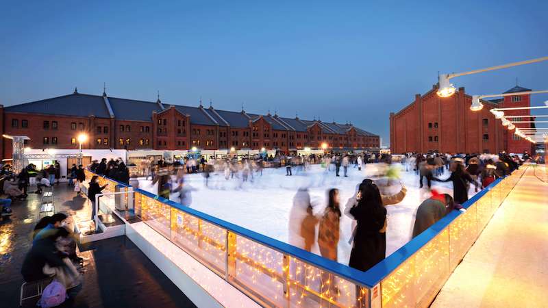 a view of the art rink in yokohama city