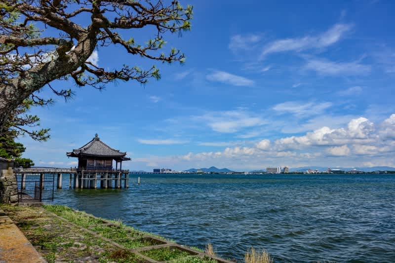 a view of lake biwa
