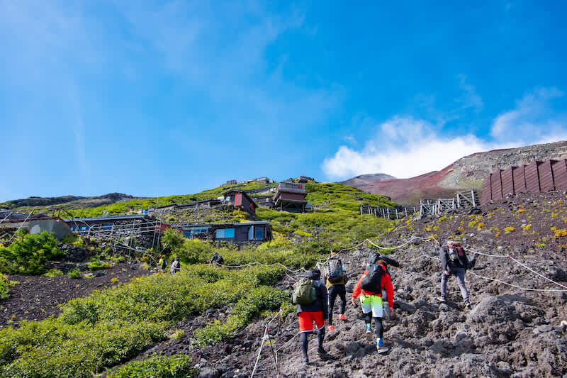 mountain huts at mount fuji