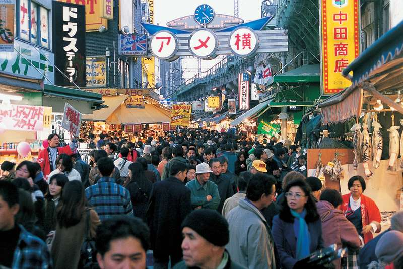 Ameyoko has about 400 stores that sell everything from clothing to food