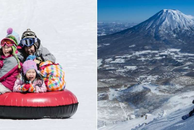 Snow tube and ski at Niseko Hanazono Resort