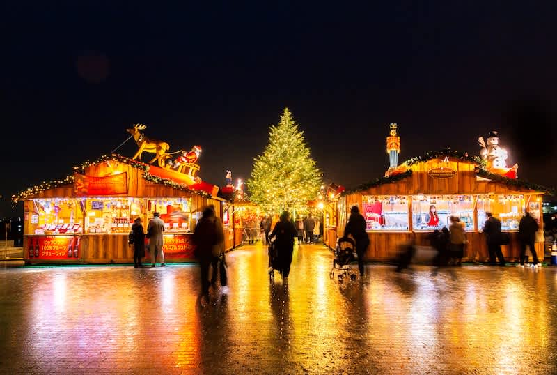 christmas market art rink in yokohama city