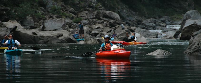 Guided river kayaking and stream climbing in Kurio river