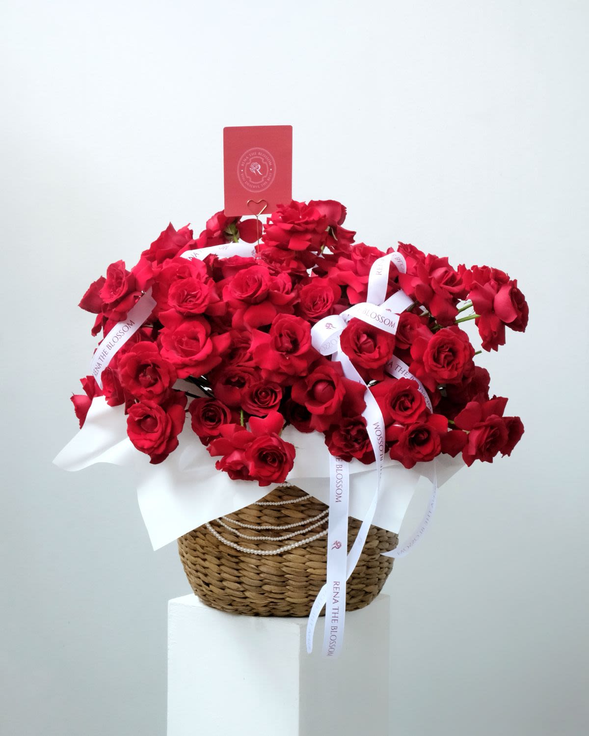 Basket of Roses - Red
