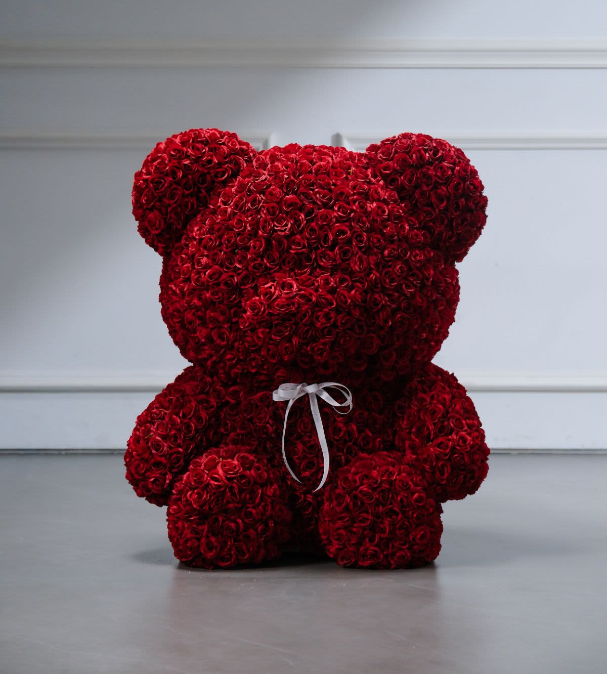 Rose Bear - Giant - Baby roses arranged as a bear in white, pink & red — art, affection, and spectacle. - Rena The Blossom Jakarta