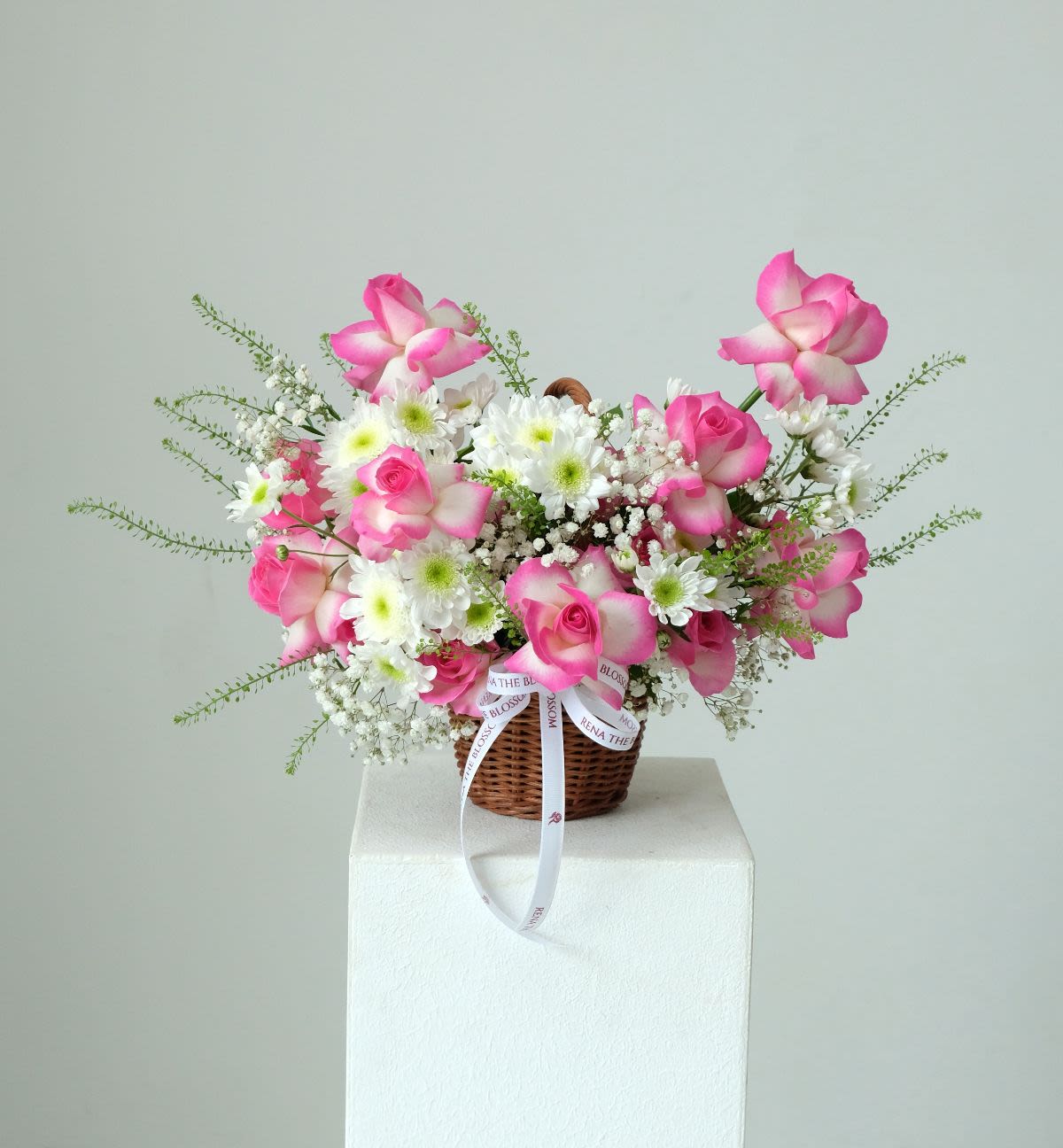 Petal Pop - Hot pink roses, white aster & baby breath — playful petal pop. - Rena The Blossom Jakarta