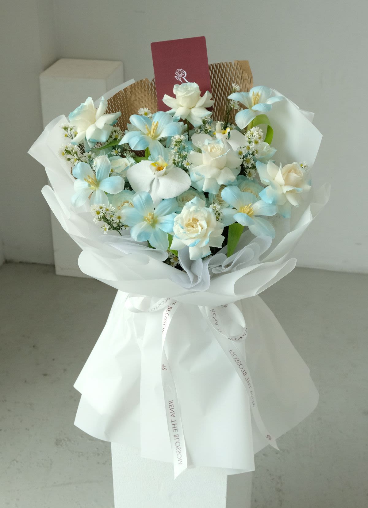Morning Tide - Blue roses & tulips with pikok — gentle morning tide. - Rena The Blossom Jakarta