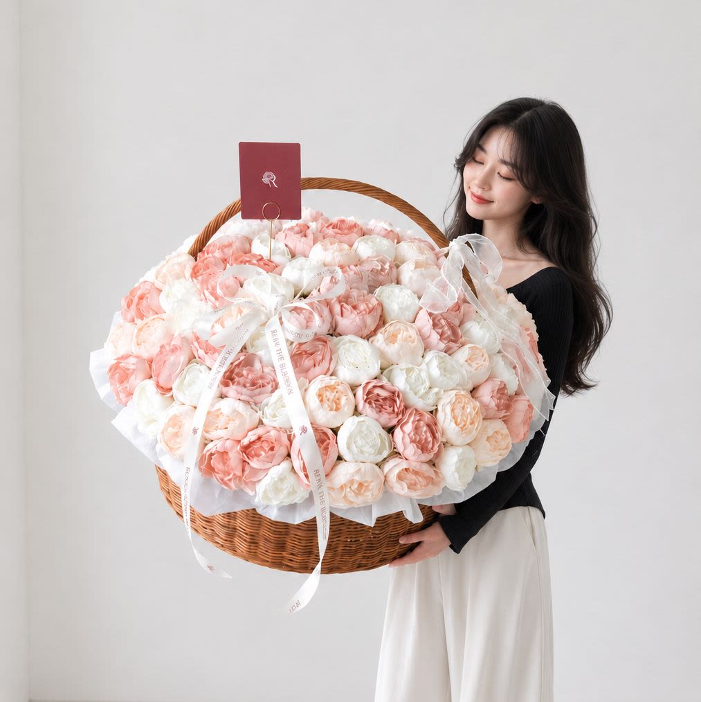 Peony Petal In Basket
