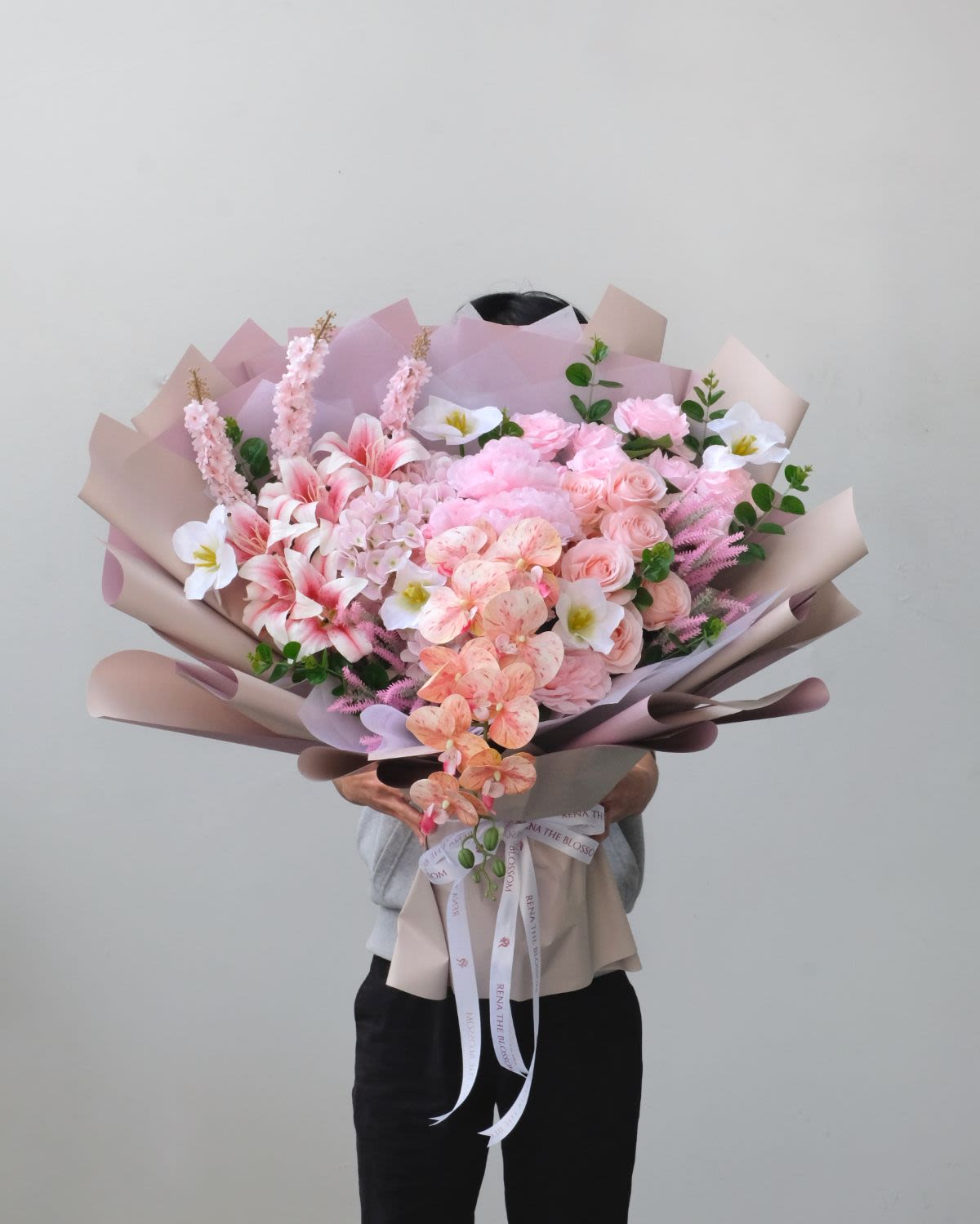 Purple Dragon - Artificial roses, peony & orchid — large, dramatic, and quietly ferocious. - Rena The Blossom Jakarta