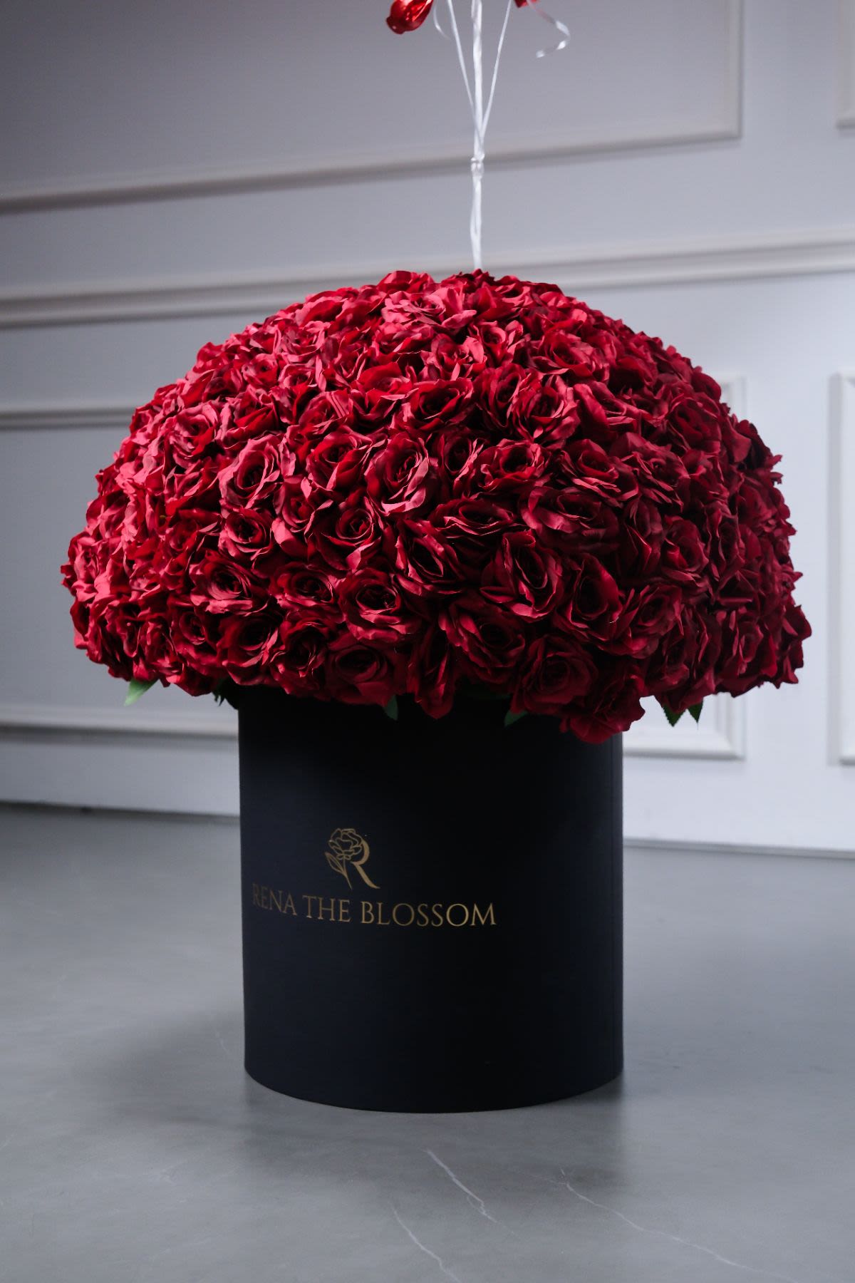 Giant Artificial Bloombox (Without Balloon) - 150 artificial roses in white, pink & red in a giant box — maximum, permanent beauty. - Rena The Blossom Jakarta
