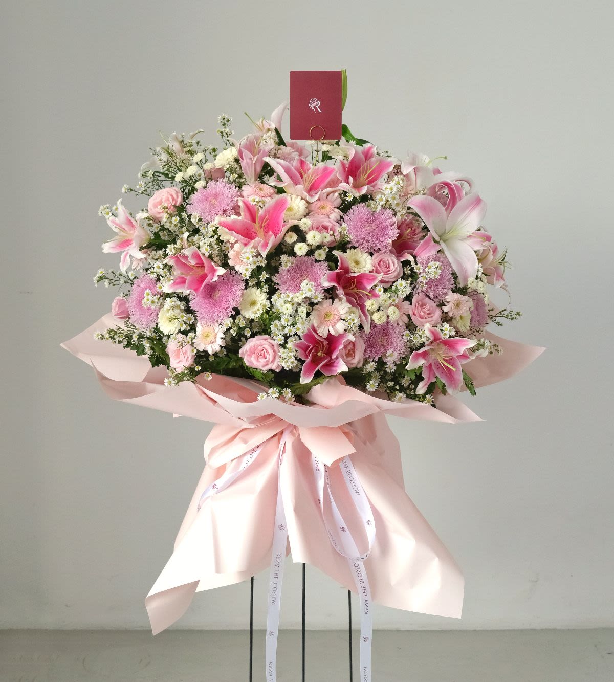 Secret Garden - Pink lily, aster & garbera with roses — revealing a secret garden. - Rena The Blossom Jakarta