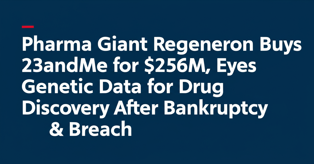 Pharma Giant Regeneron Buys 23andMe for $256M, Eyes Genetic Data for Drug Discovery After Bankruptcy & Breach