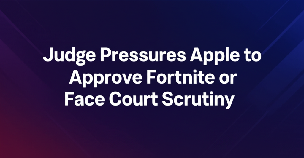 Judge Pressures Apple to Approve Fortnite or Face Court Scrutiny