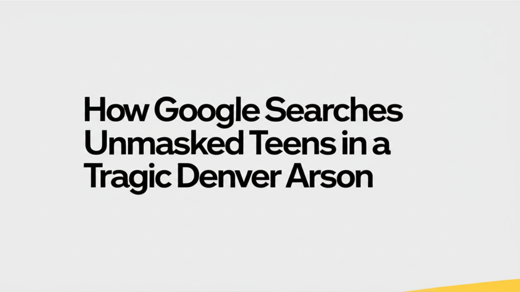 How Google Searches Unmasked Teens in a Tragic Denver Arson