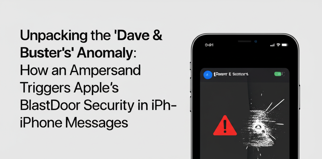 Unpacking the 'Dave & Buster's' Anomaly: How an Ampersand Triggers Apple's BlastDoor Security in iPhone Messages