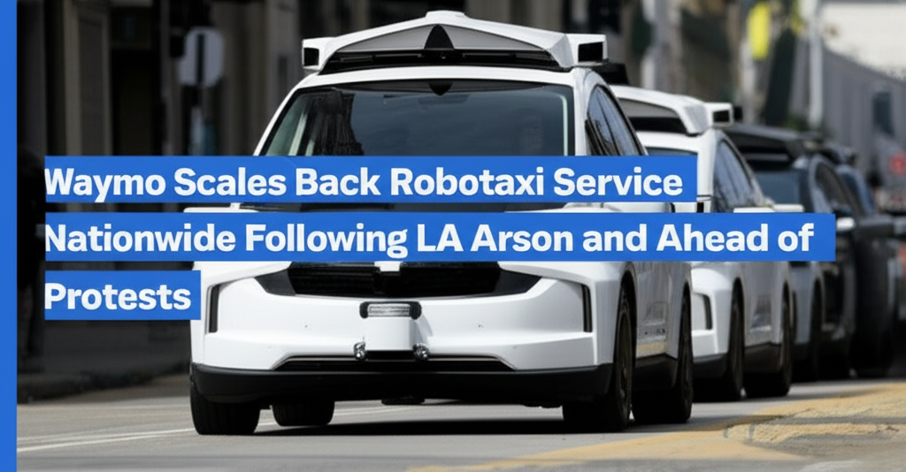Waymo Scales Back Robotaxi Service Nationwide Following LA Arson and Ahead of Protests