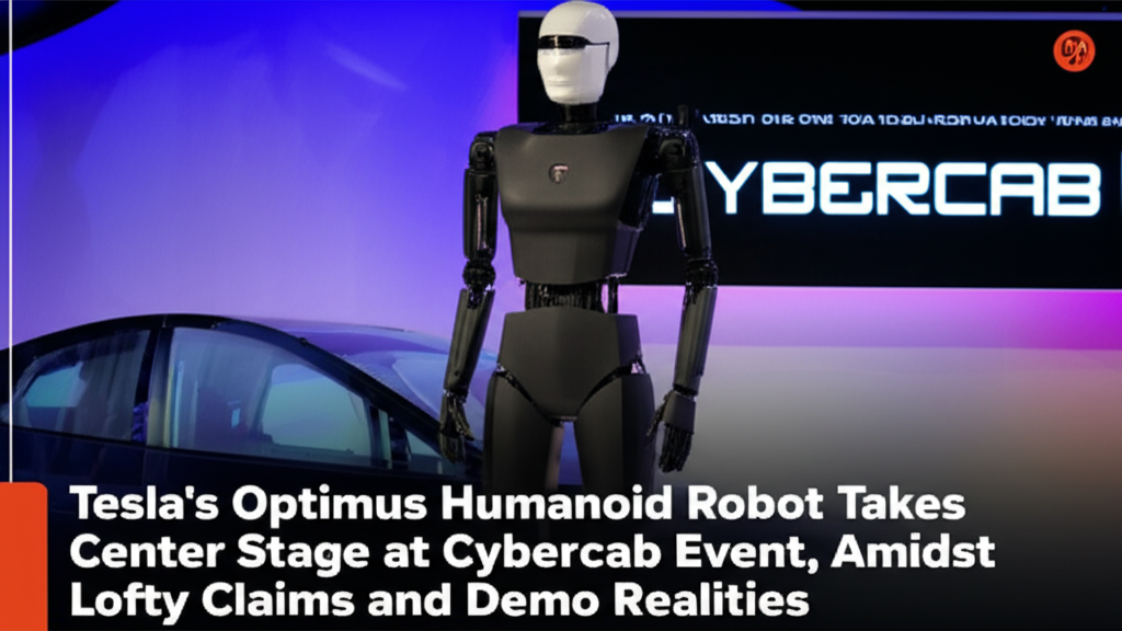 Tesla's Optimus Humanoid Robot Takes Center Stage at Cybercab Event, Amidst Lofty Claims and Demo Realities
